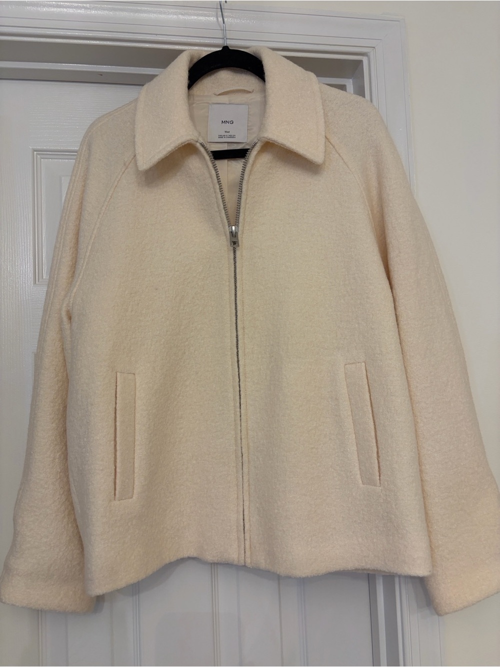 Mango Cream Wool Blend Jacket
